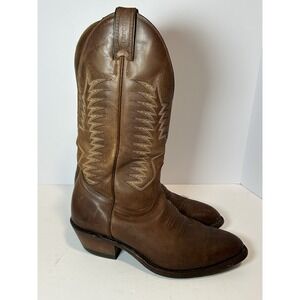 VTG Boulet Cowboy Boots Men's Size 6.5 Brown Leather‎ Western Made in Canada